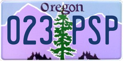 OR license plate 023PSP