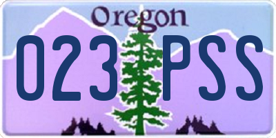 OR license plate 023PSS