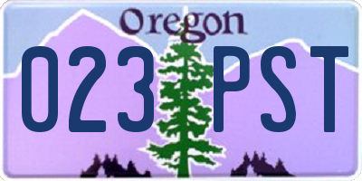 OR license plate 023PST
