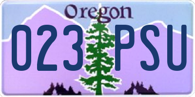 OR license plate 023PSU