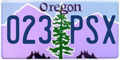 OR license plate 023PSX