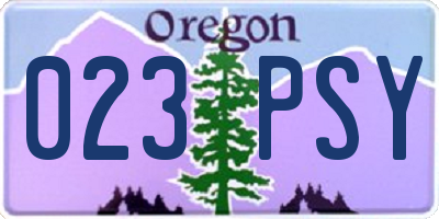 OR license plate 023PSY