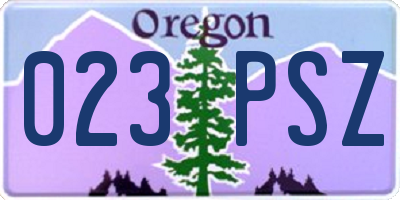 OR license plate 023PSZ