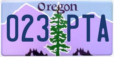 OR license plate 023PTA