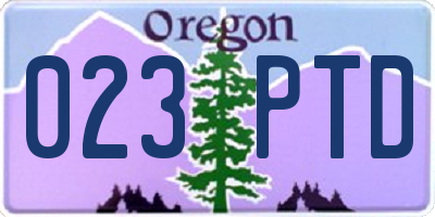 OR license plate 023PTD