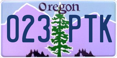 OR license plate 023PTK