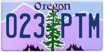 OR license plate 023PTM