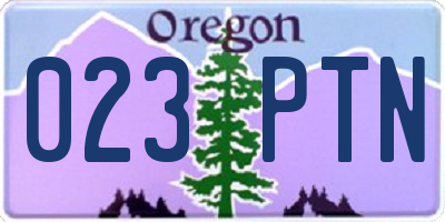 OR license plate 023PTN