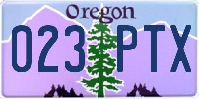 OR license plate 023PTX