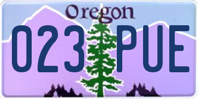 OR license plate 023PUE