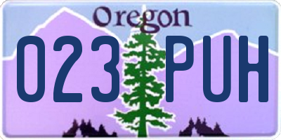 OR license plate 023PUH
