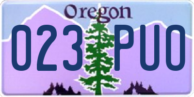 OR license plate 023PUO
