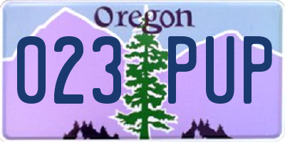 OR license plate 023PUP