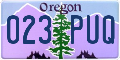 OR license plate 023PUQ