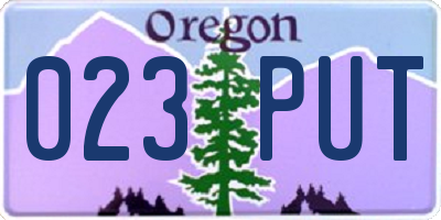OR license plate 023PUT