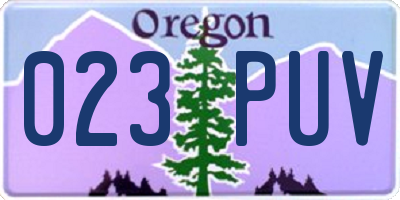 OR license plate 023PUV