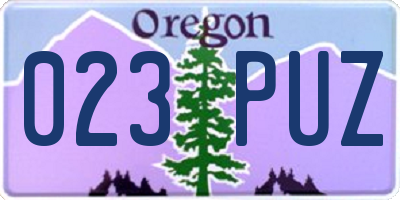 OR license plate 023PUZ
