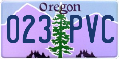 OR license plate 023PVC