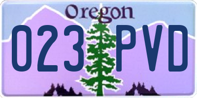 OR license plate 023PVD