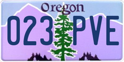 OR license plate 023PVE