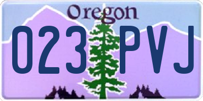 OR license plate 023PVJ