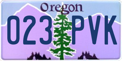 OR license plate 023PVK