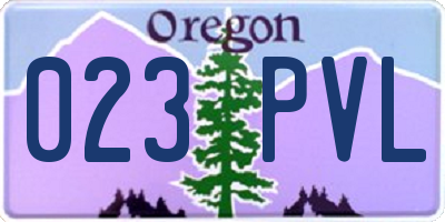 OR license plate 023PVL
