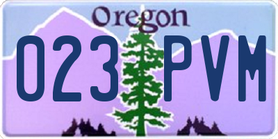 OR license plate 023PVM