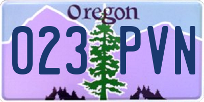 OR license plate 023PVN
