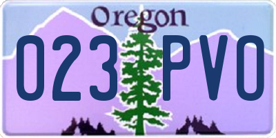 OR license plate 023PVO