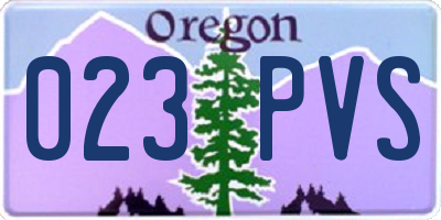 OR license plate 023PVS