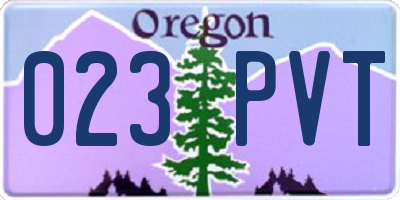 OR license plate 023PVT