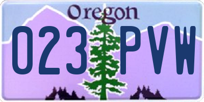 OR license plate 023PVW