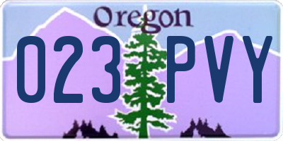 OR license plate 023PVY