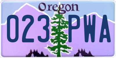 OR license plate 023PWA