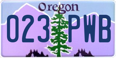 OR license plate 023PWB