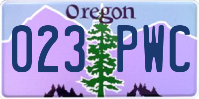 OR license plate 023PWC