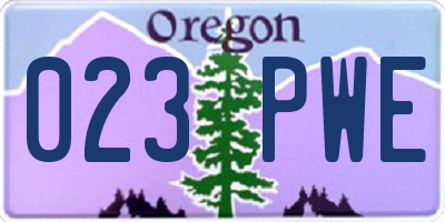 OR license plate 023PWE
