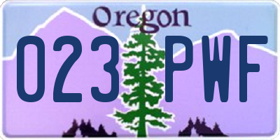 OR license plate 023PWF