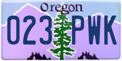 OR license plate 023PWK