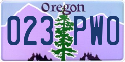 OR license plate 023PWO