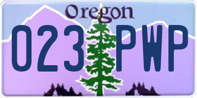 OR license plate 023PWP