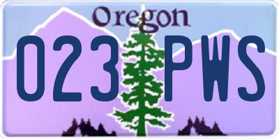 OR license plate 023PWS