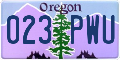 OR license plate 023PWU
