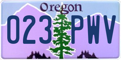 OR license plate 023PWV