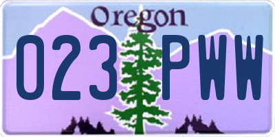 OR license plate 023PWW