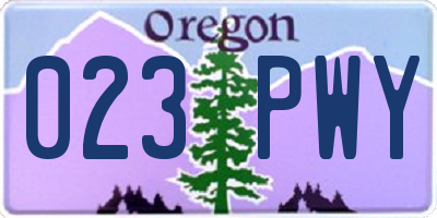 OR license plate 023PWY