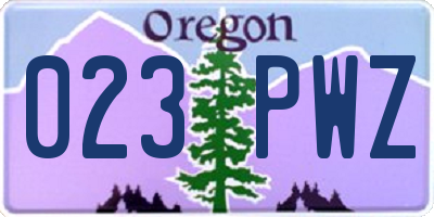 OR license plate 023PWZ