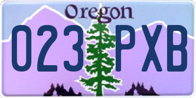 OR license plate 023PXB