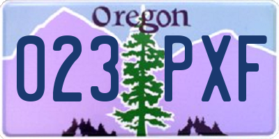 OR license plate 023PXF